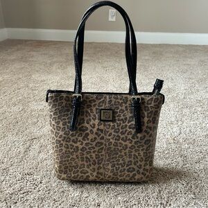 Anne Klein Leopard Print Tote Bag Brown and Black